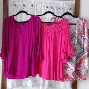 BUNDLE SUZANNE BETRO TUNIC TOPS PINK 1X XL